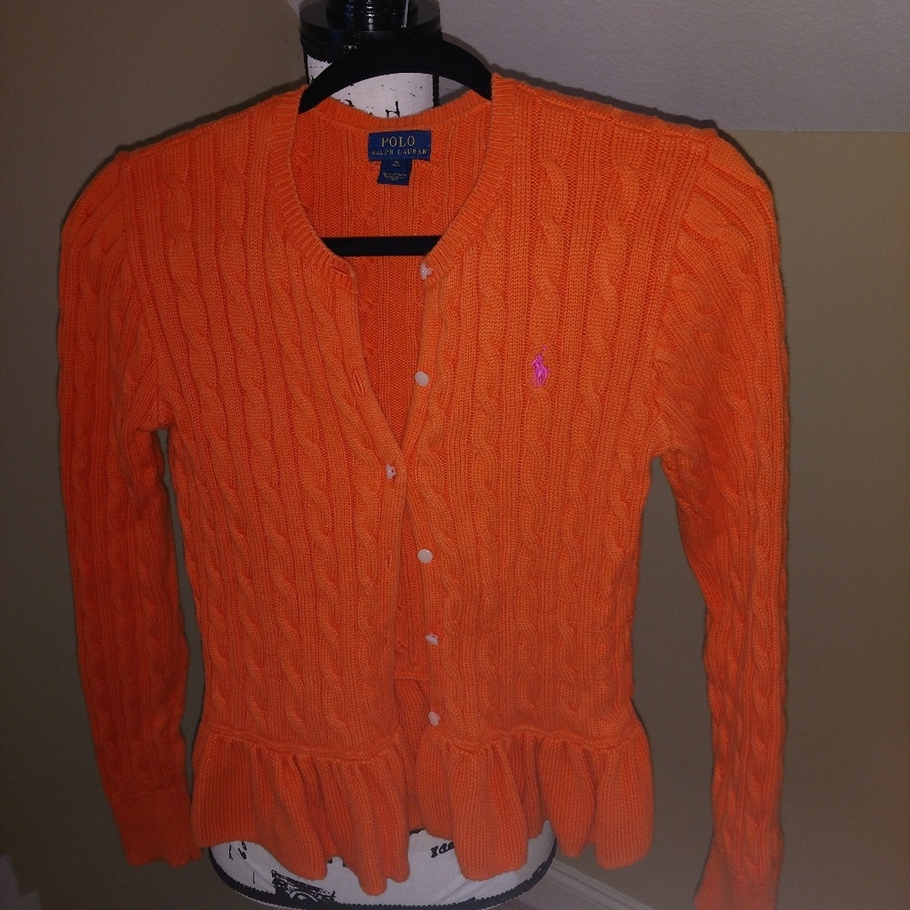 Orange Polo girls sweater